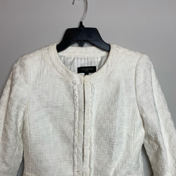 Talbots White Blazer with Sleeve Detailing - Picture 2 of 7
